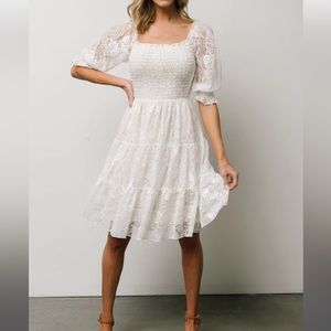 Baltic born tate smocked lace short dress
